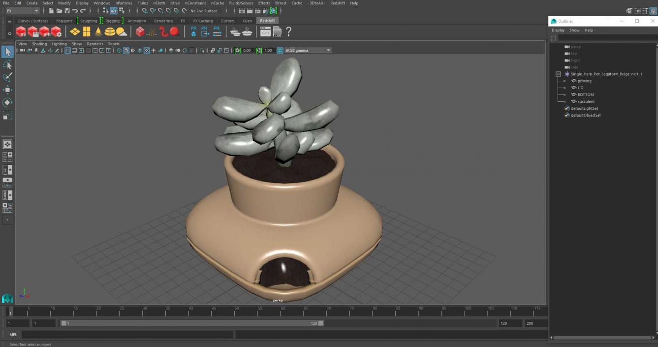 3D model Single Herb Pot Sagaform Beige