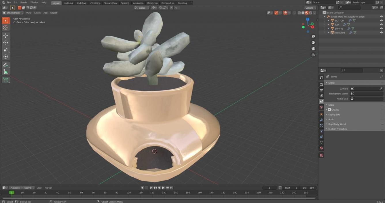 3D model Single Herb Pot Sagaform Beige