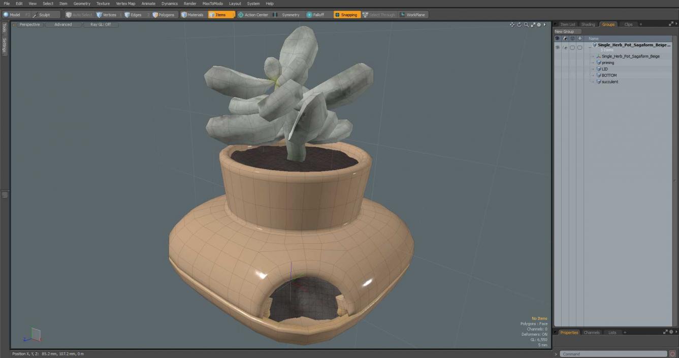 3D model Single Herb Pot Sagaform Beige