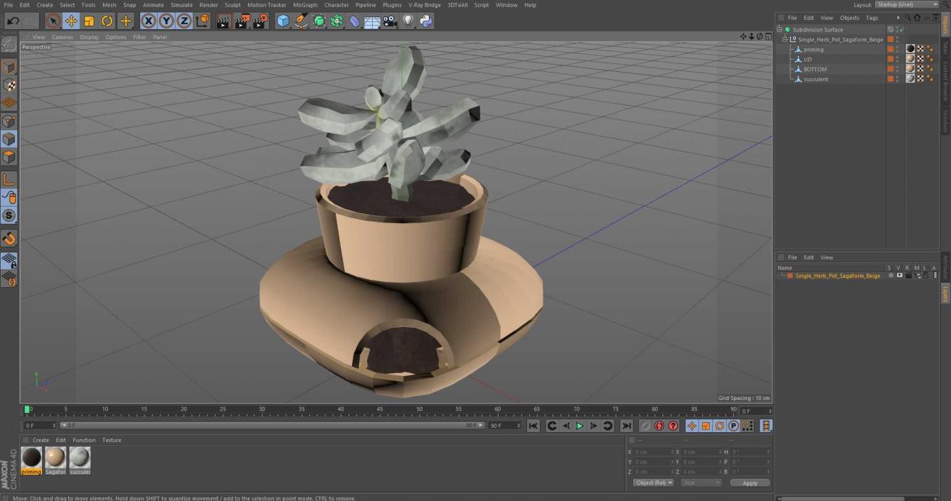 3D model Single Herb Pot Sagaform Beige