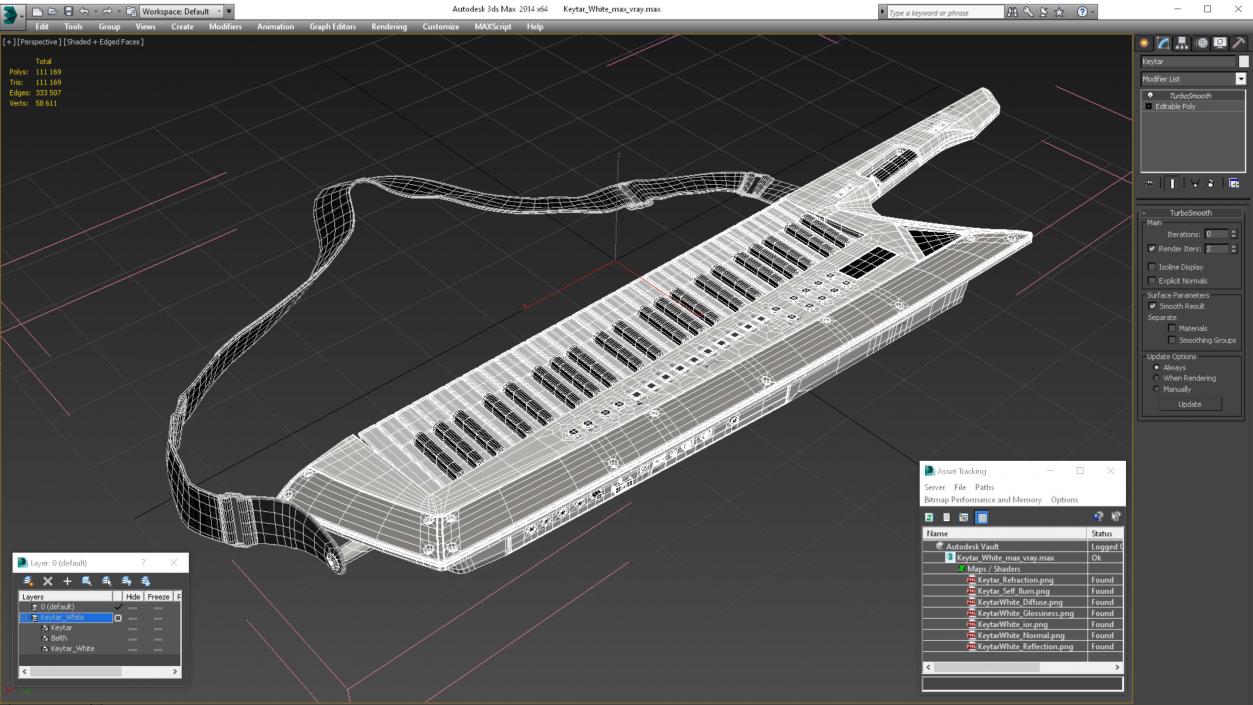 Keytar White 3D