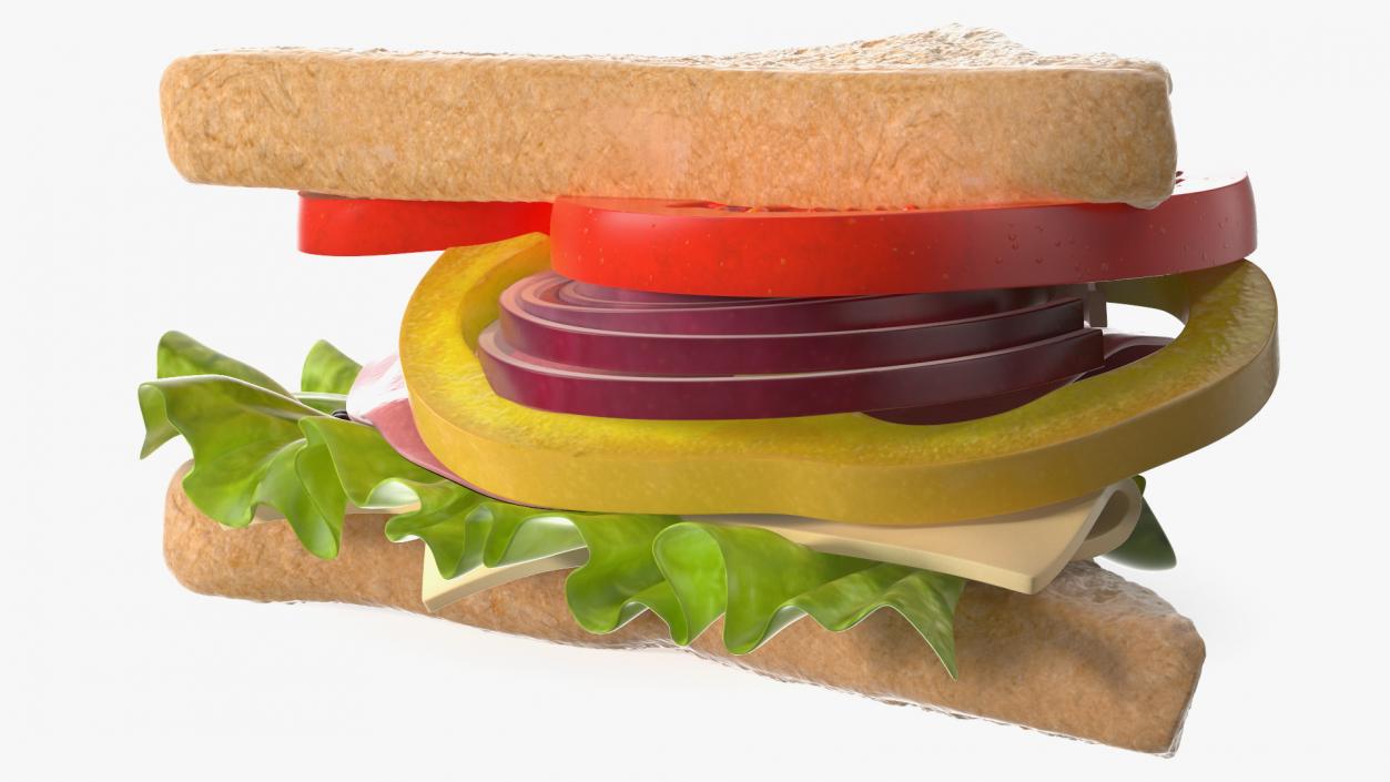 3D model Toasted Home Sandwich Triangle