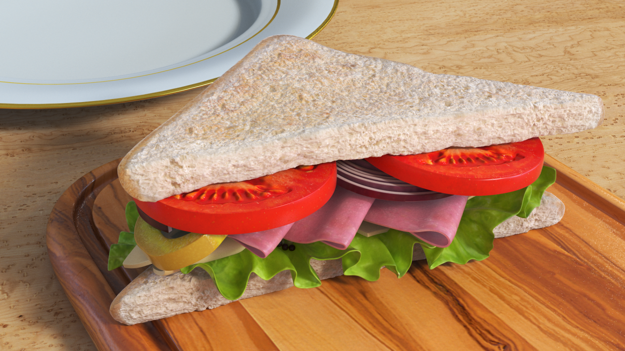 3D model Toasted Home Sandwich Triangle