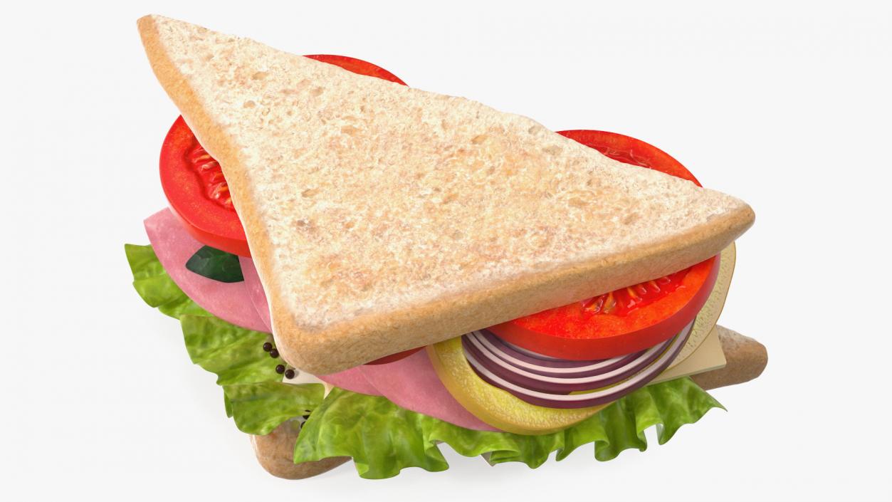 3D model Toasted Home Sandwich Triangle