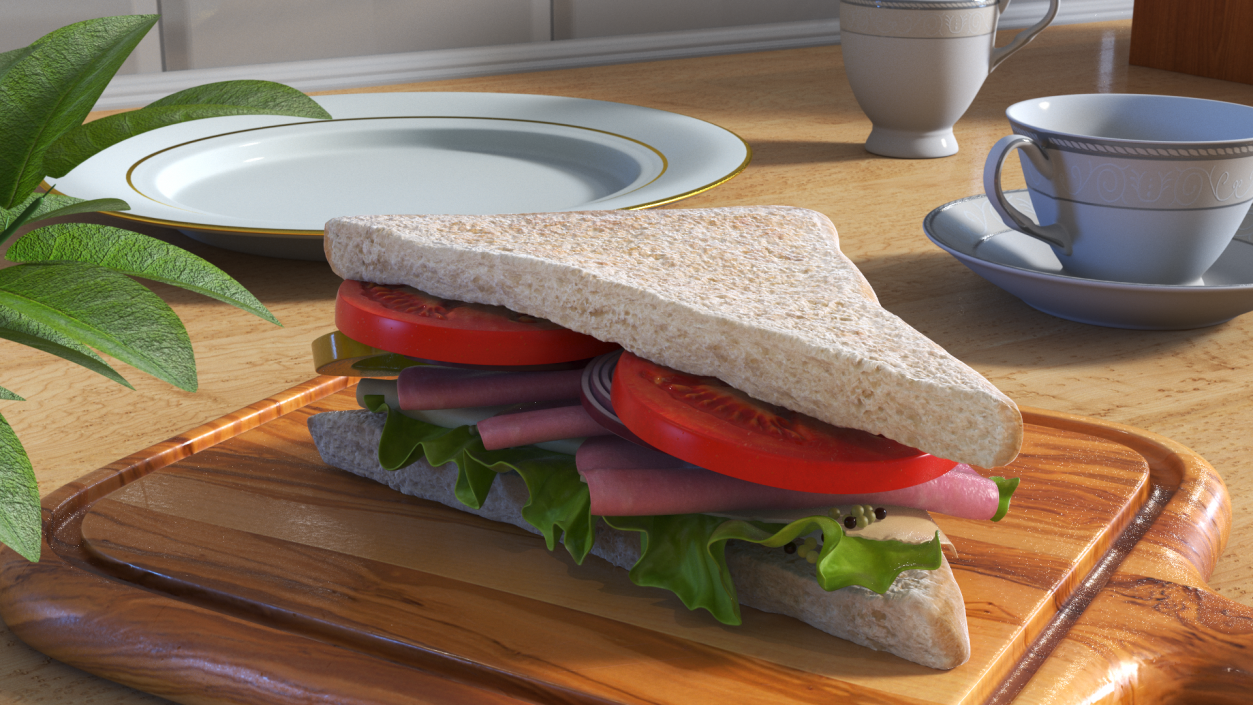 3D model Toasted Home Sandwich Triangle