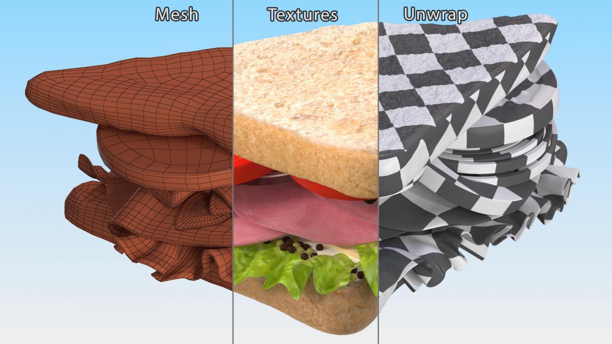 3D model Toasted Home Sandwich Triangle