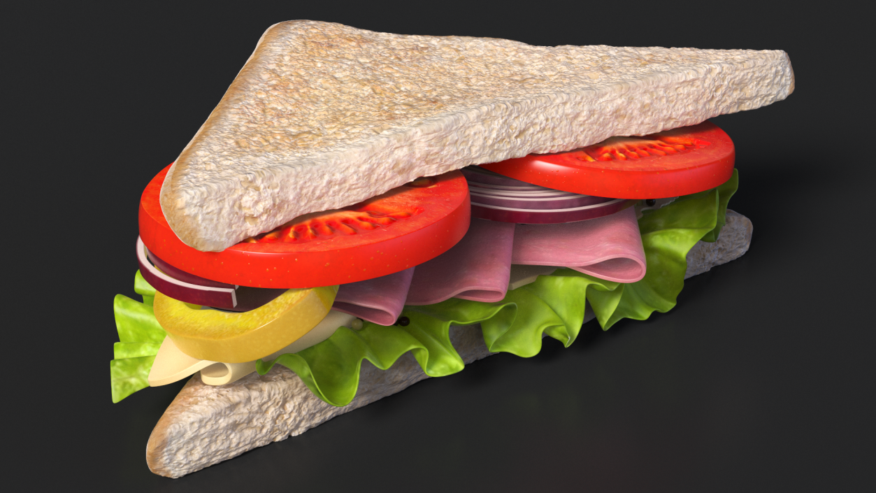 3D model Toasted Home Sandwich Triangle