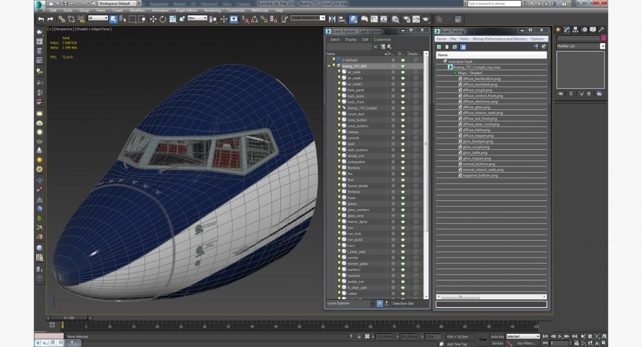 3D Boeing 737 Cockpit model