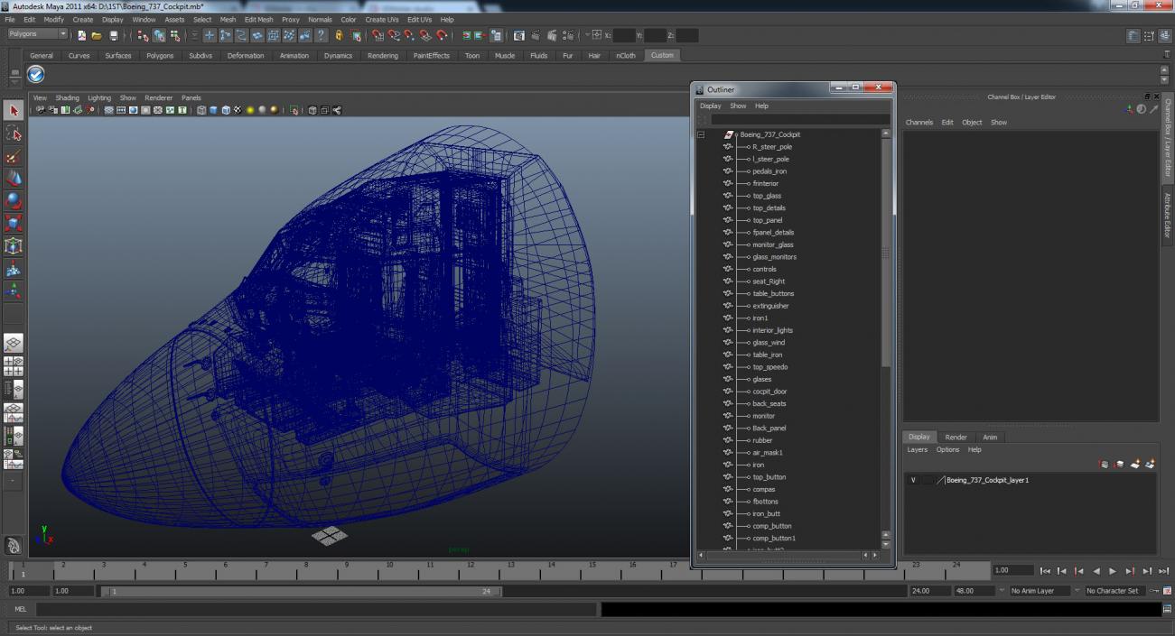 3D Boeing 737 Cockpit model