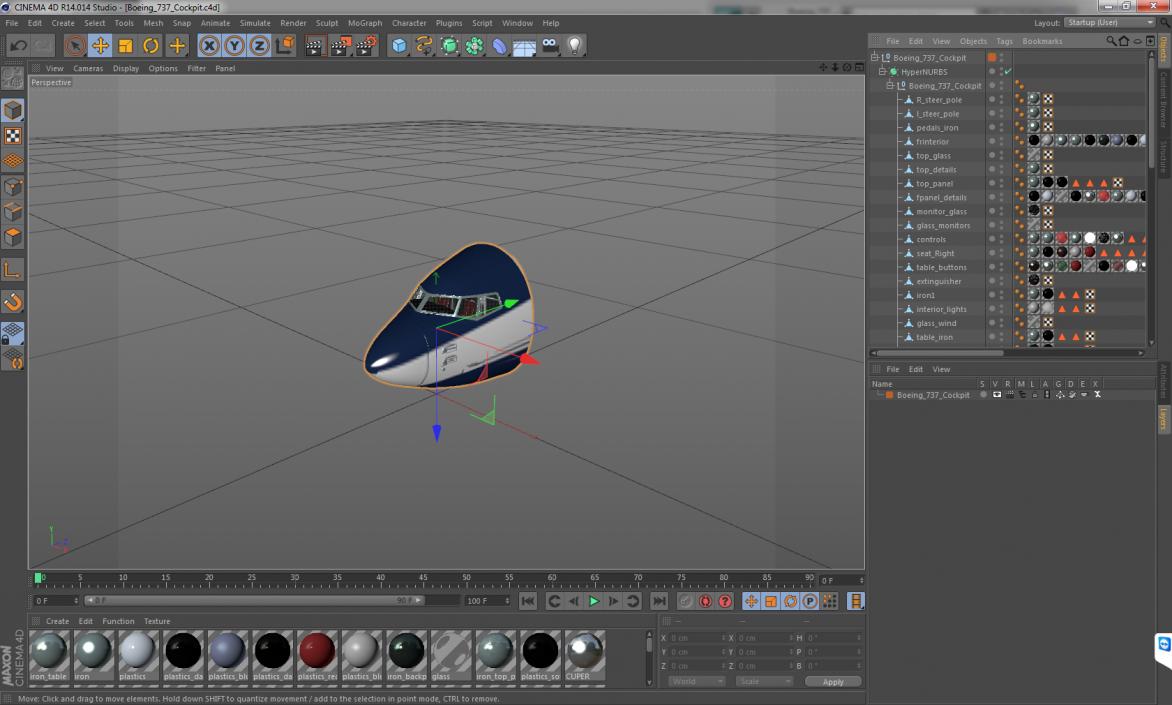 3D Boeing 737 Cockpit model