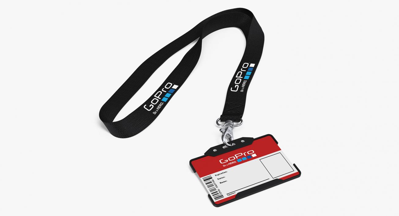 3D GoPro Lanyard with Plastic ID Card Holder