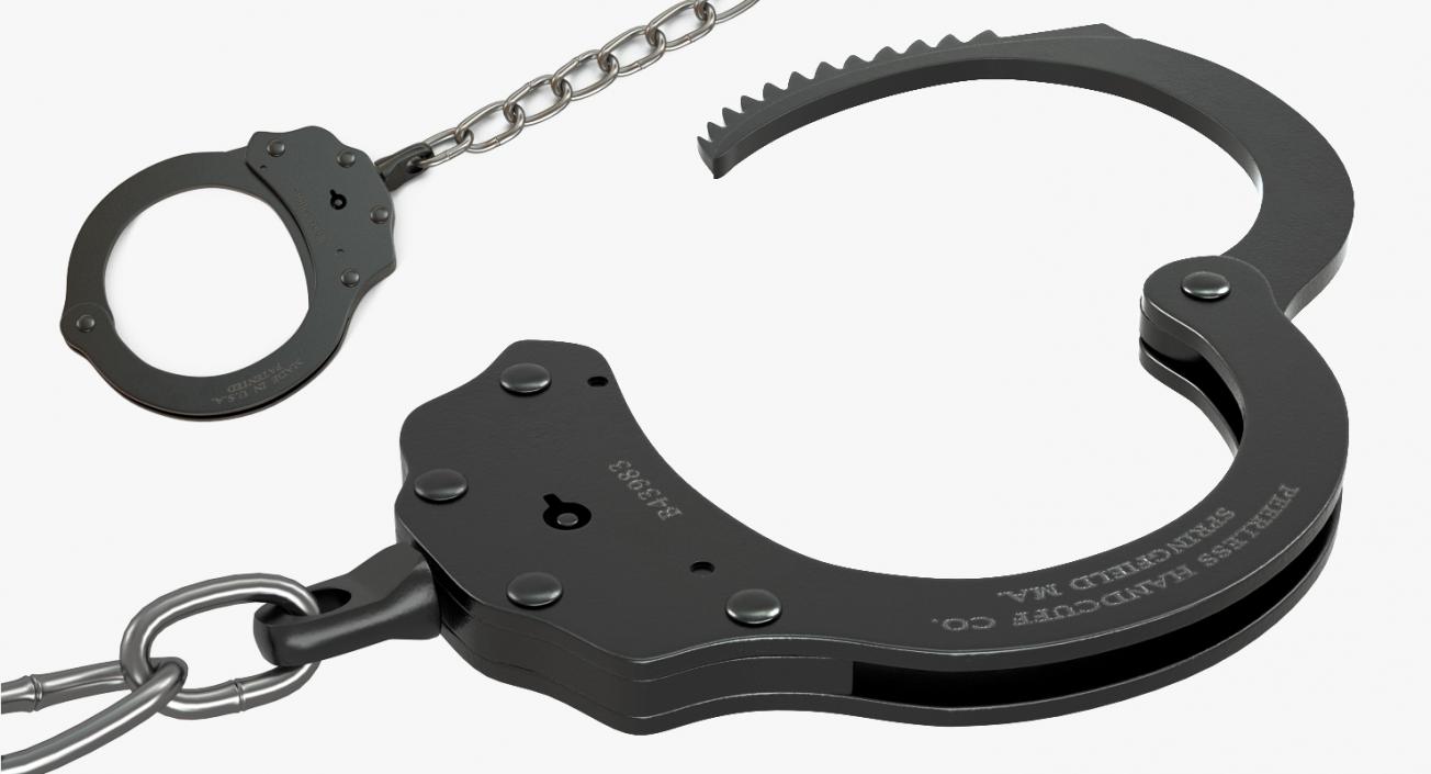 3D Standard Chain Handcuffs Black Metal