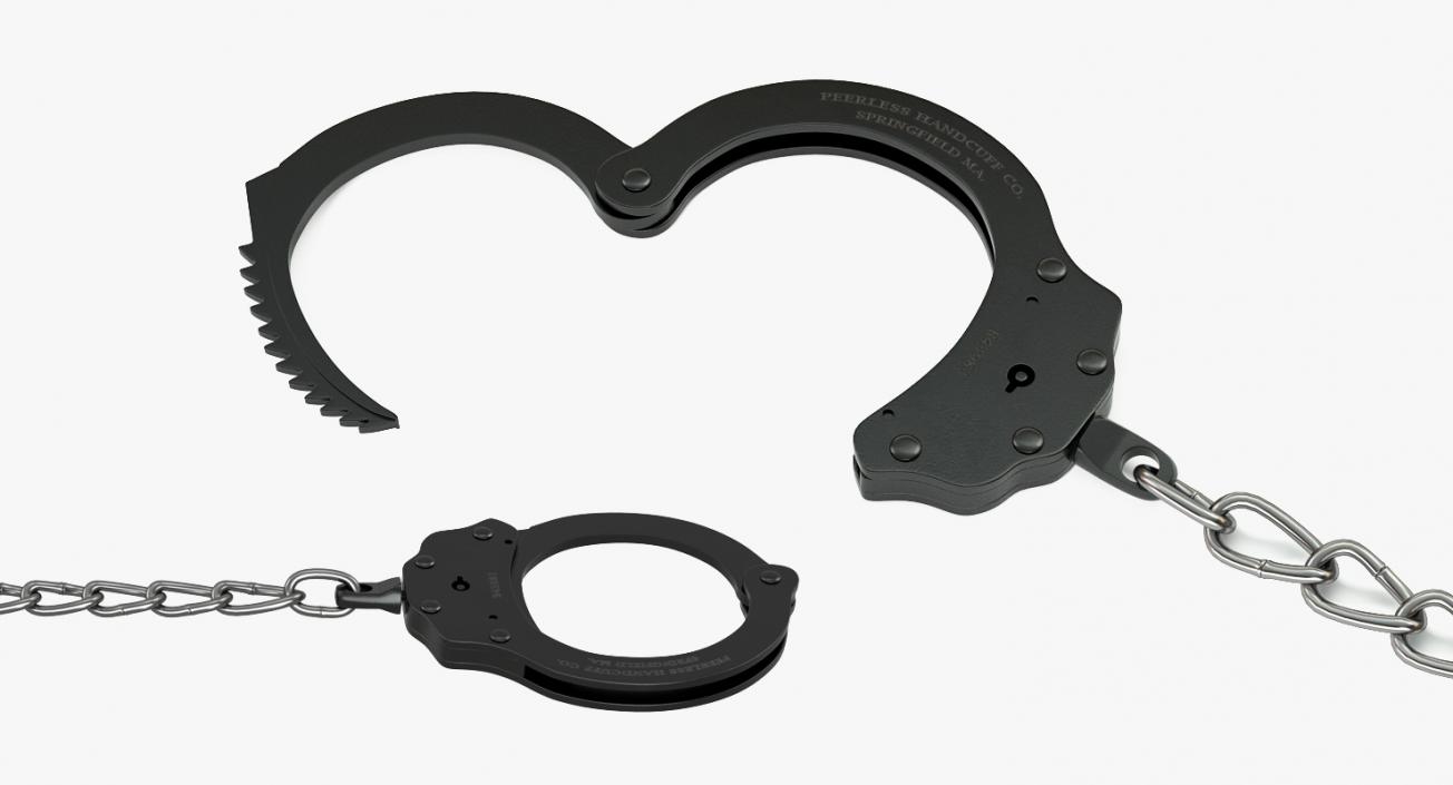 3D Standard Chain Handcuffs Black Metal