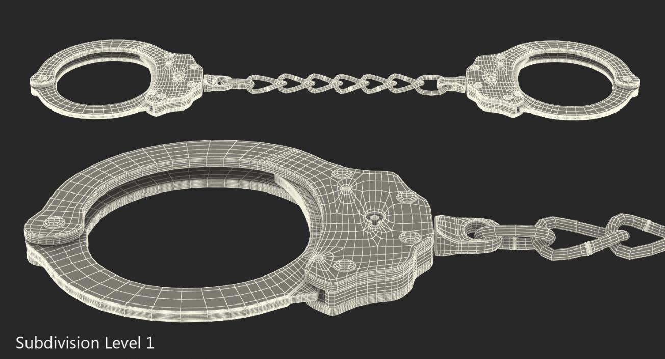 3D Standard Chain Handcuffs Black Metal