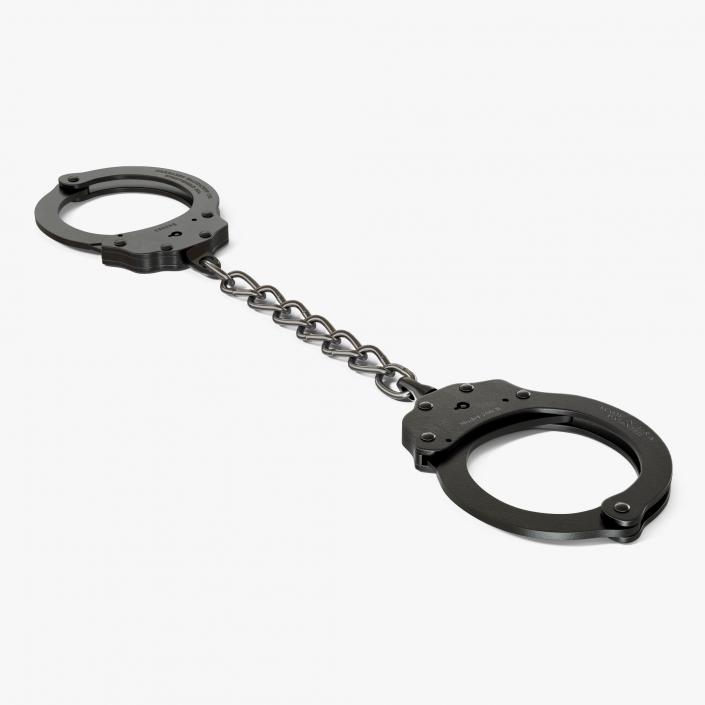 3D Standard Chain Handcuffs Black Metal