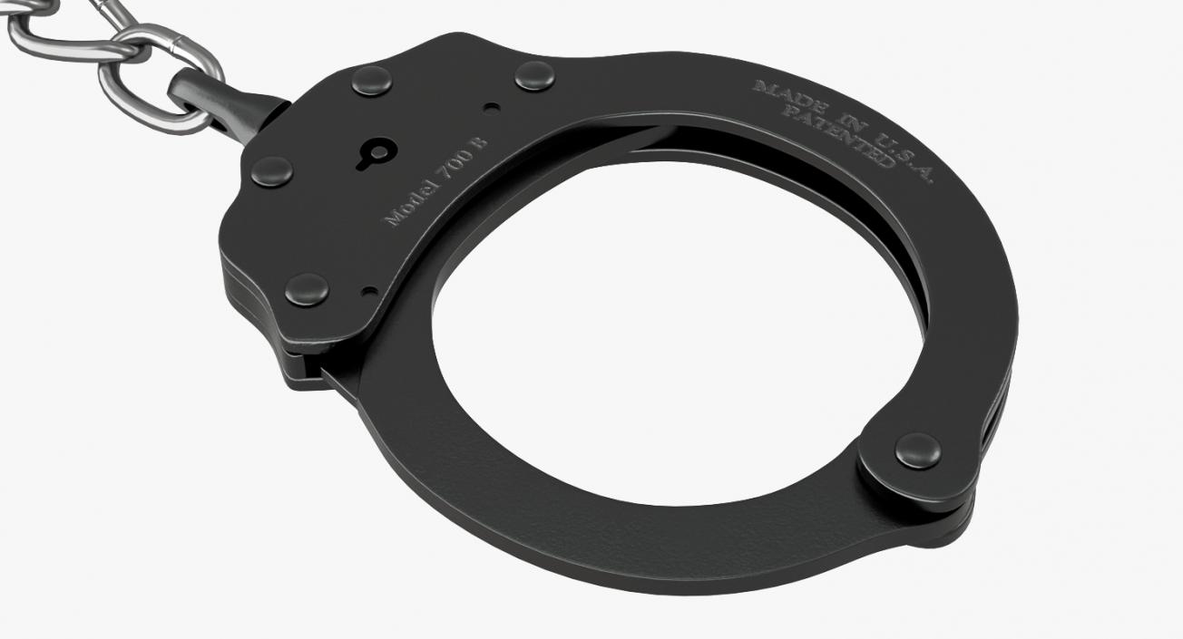 3D Standard Chain Handcuffs Black Metal