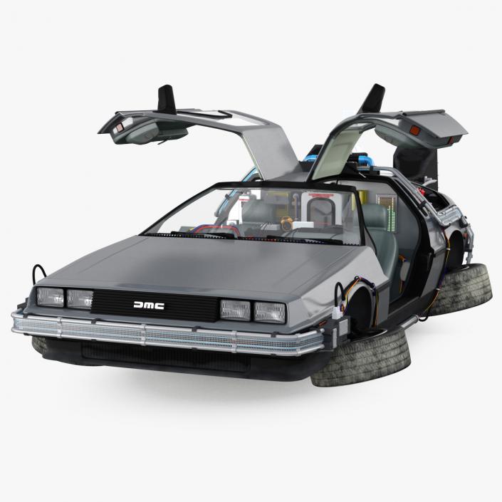 3D model DeLorean DMC-12 Time Machine Rigged