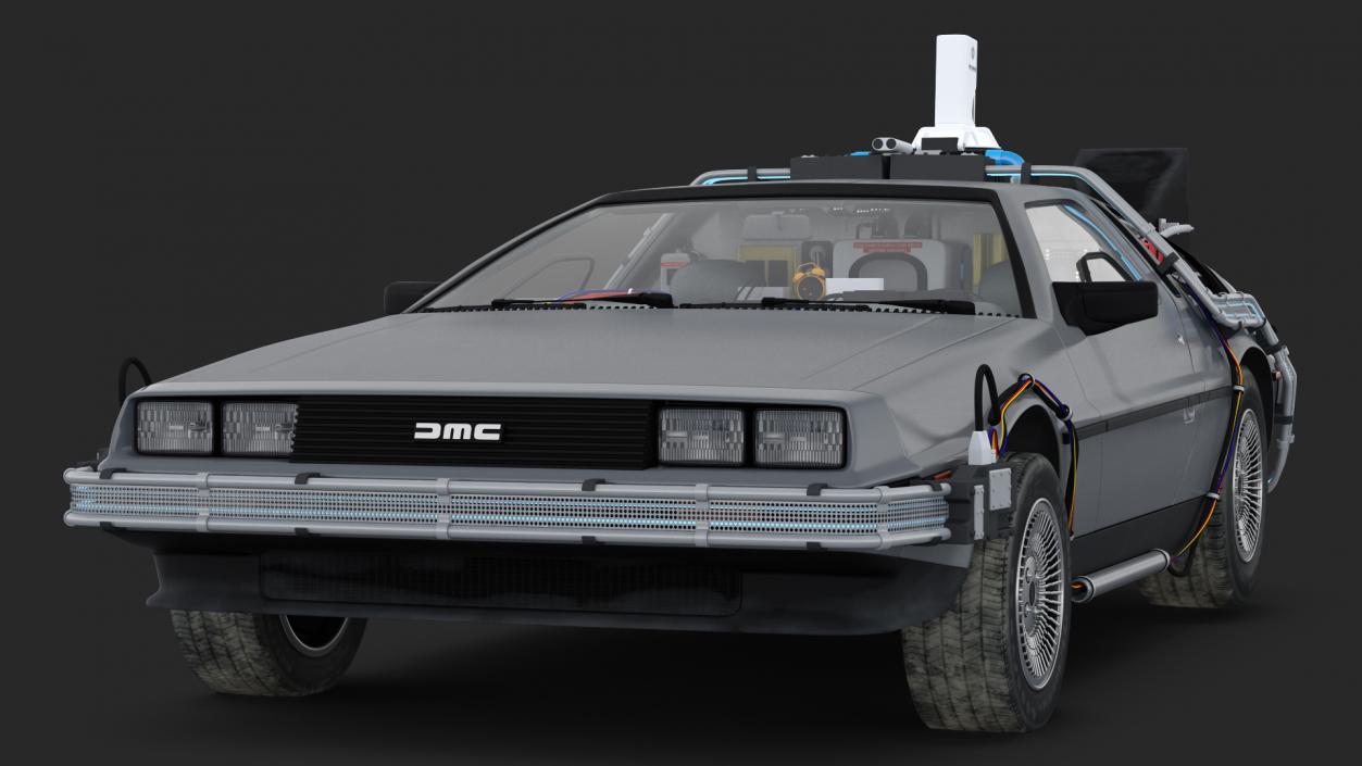 3D model DeLorean DMC-12 Time Machine Rigged