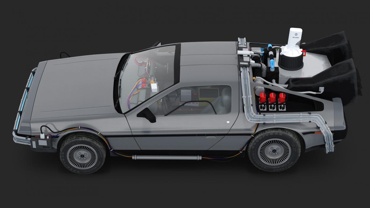 3D model DeLorean DMC-12 Time Machine Rigged