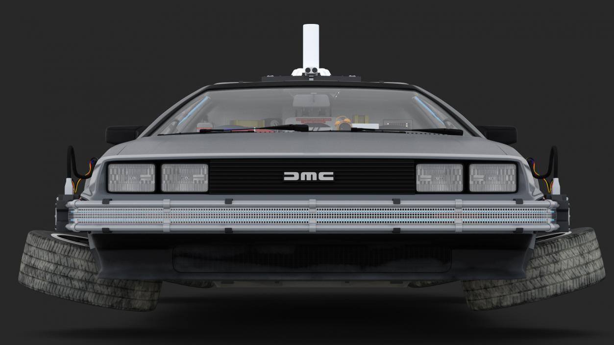 3D model DeLorean DMC-12 Time Machine Rigged