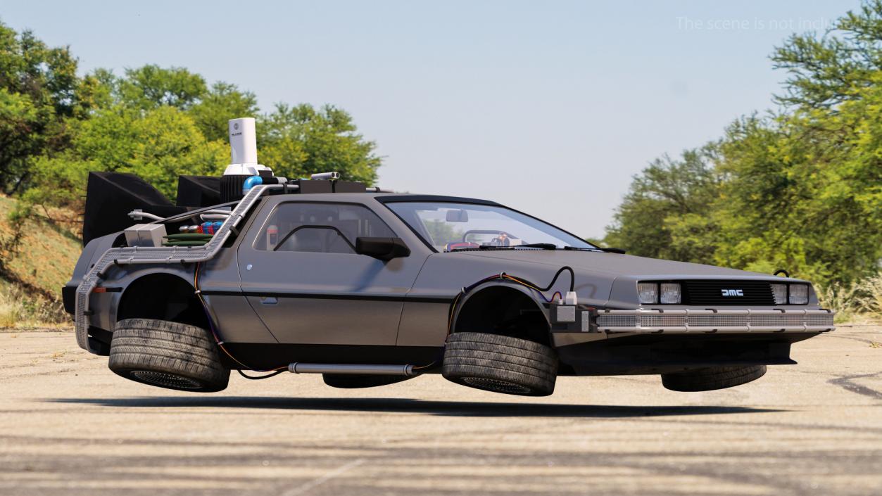 3D model DeLorean DMC-12 Time Machine Rigged