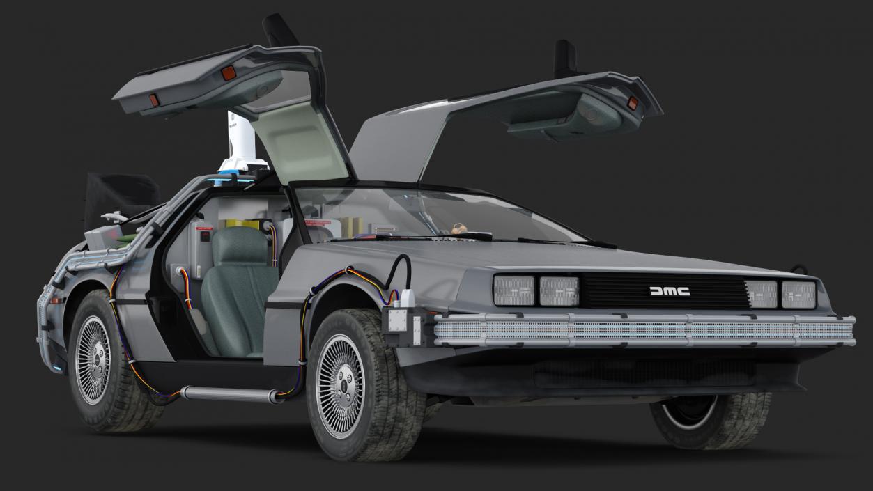 3D model DeLorean DMC-12 Time Machine Rigged