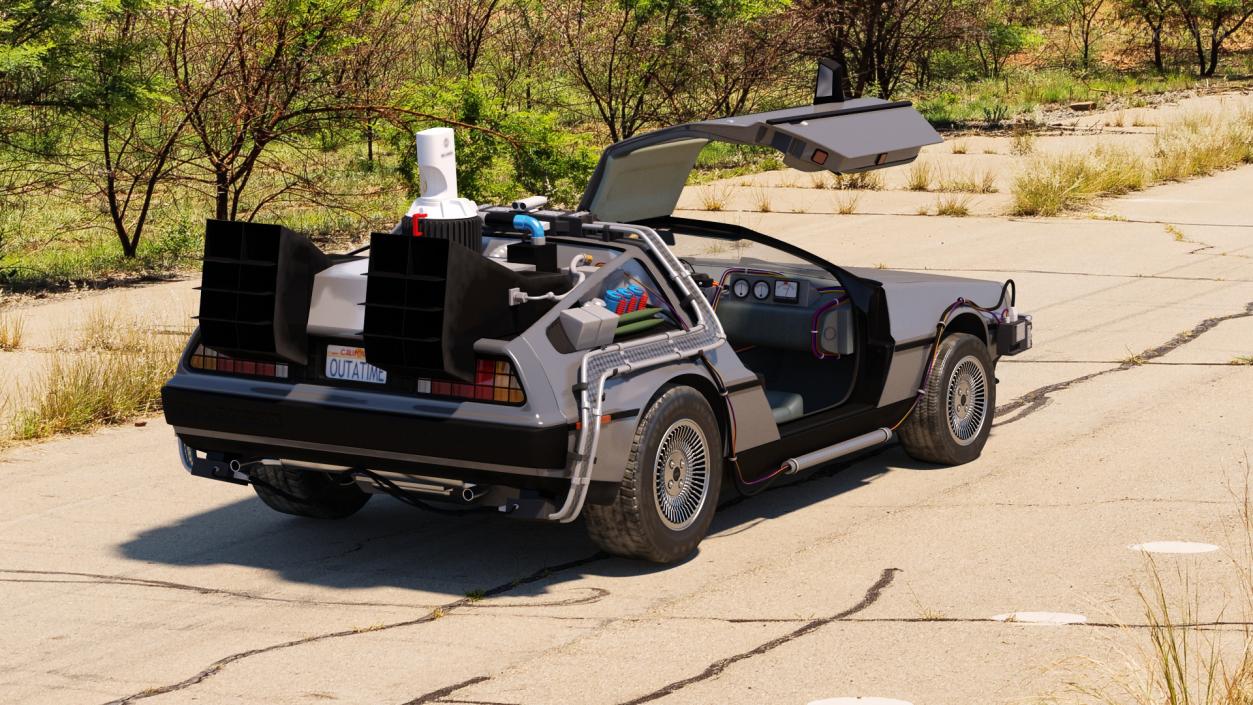 3D model DeLorean DMC-12 Time Machine Rigged