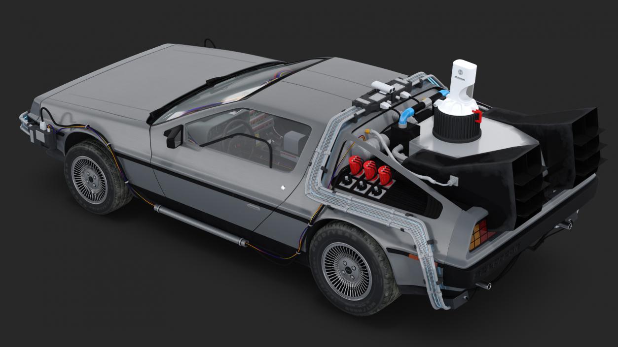 3D model DeLorean DMC-12 Time Machine Rigged