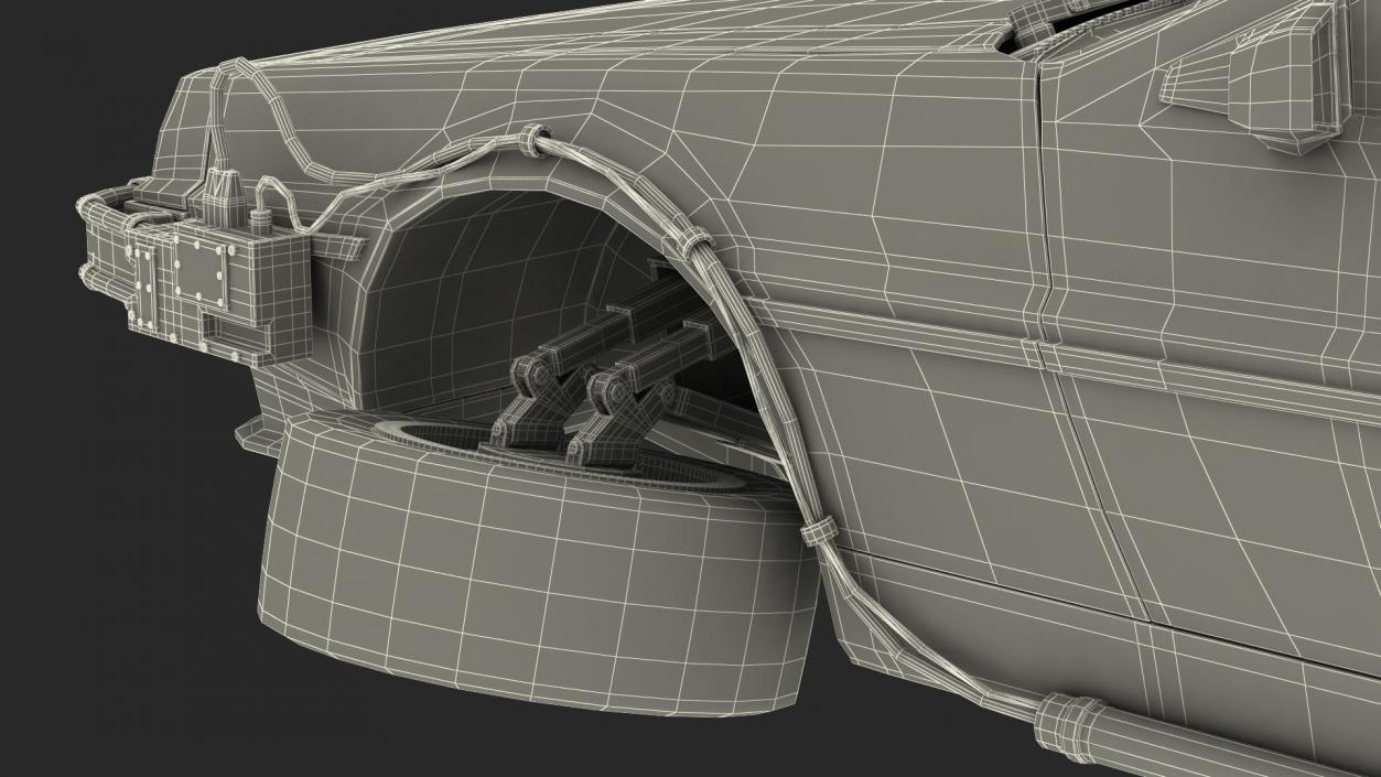 3D model DeLorean DMC-12 Time Machine Rigged