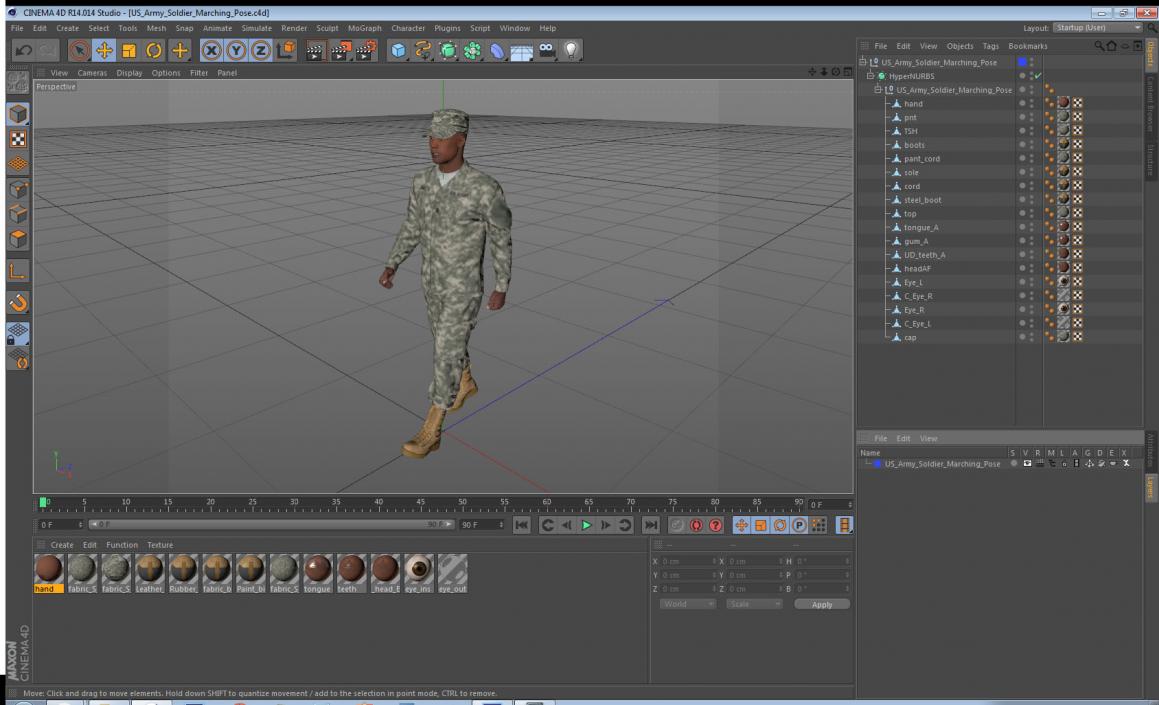 US Army Soldier Marching Pose 3D model