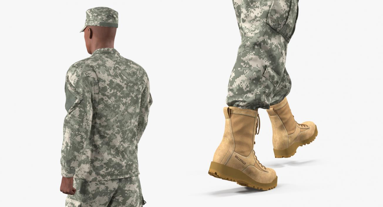 US Army Soldier Marching Pose 3D model