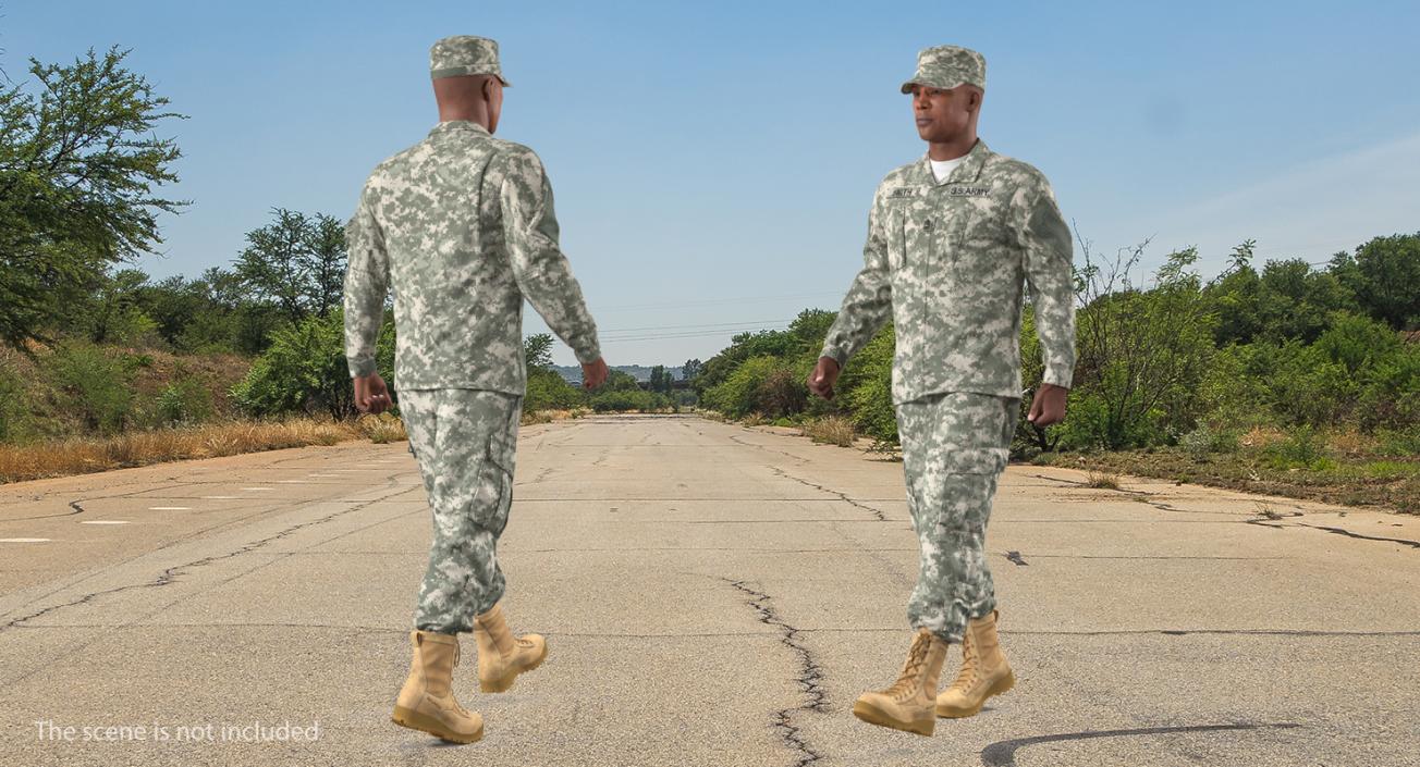 US Army Soldier Marching Pose 3D model