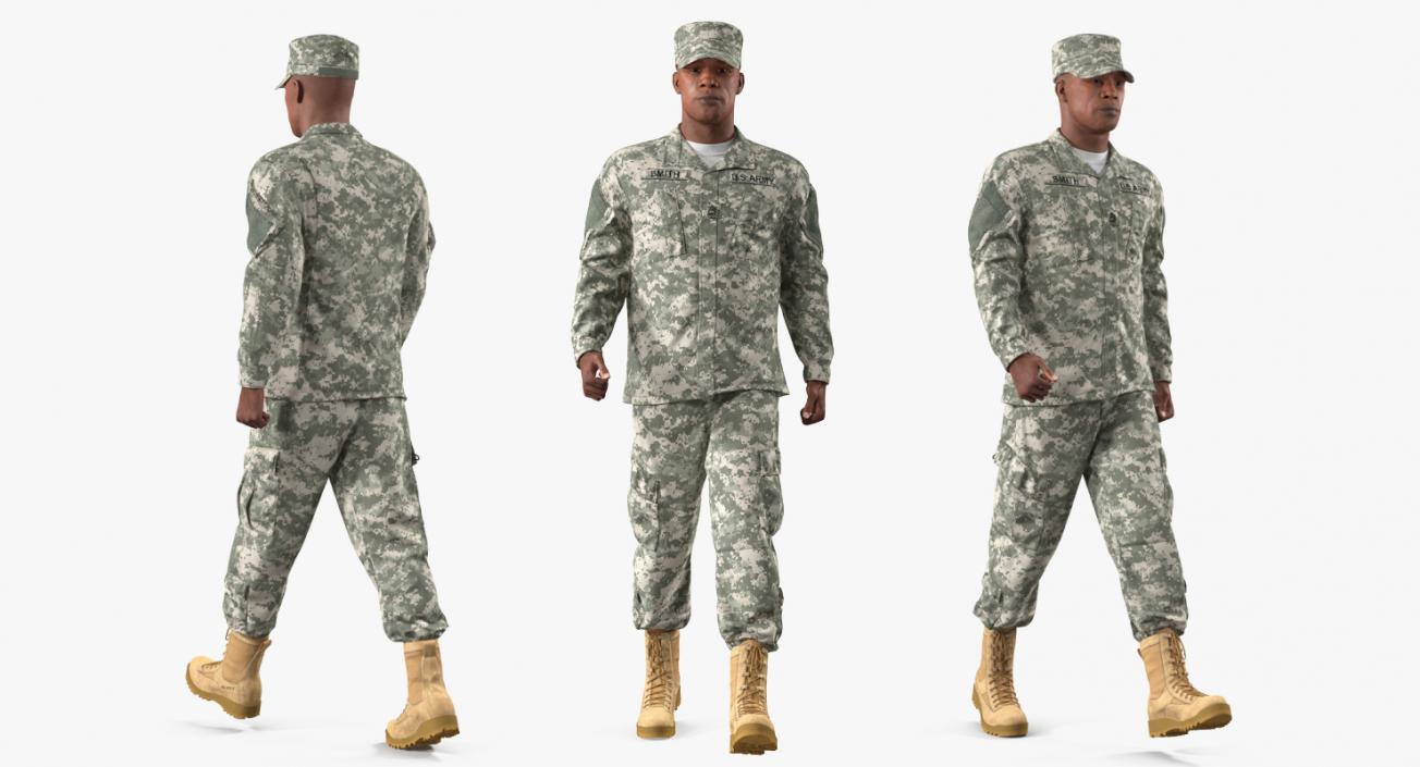 US Army Soldier Marching Pose 3D model