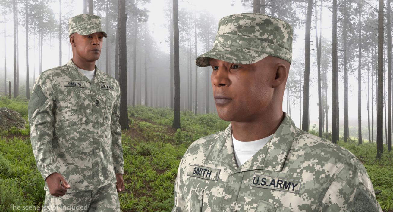 US Army Soldier Marching Pose 3D model