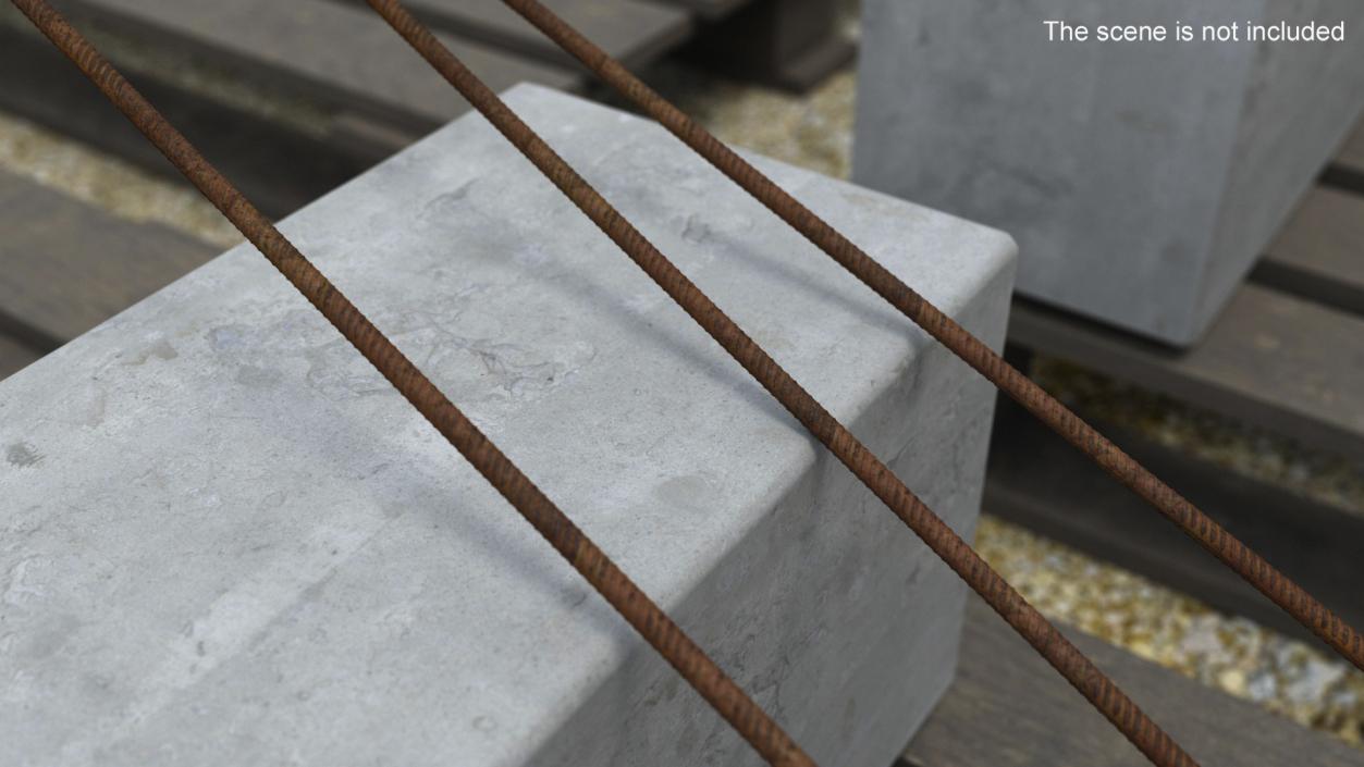 Rusty Reinforcing Steel Bar 3D