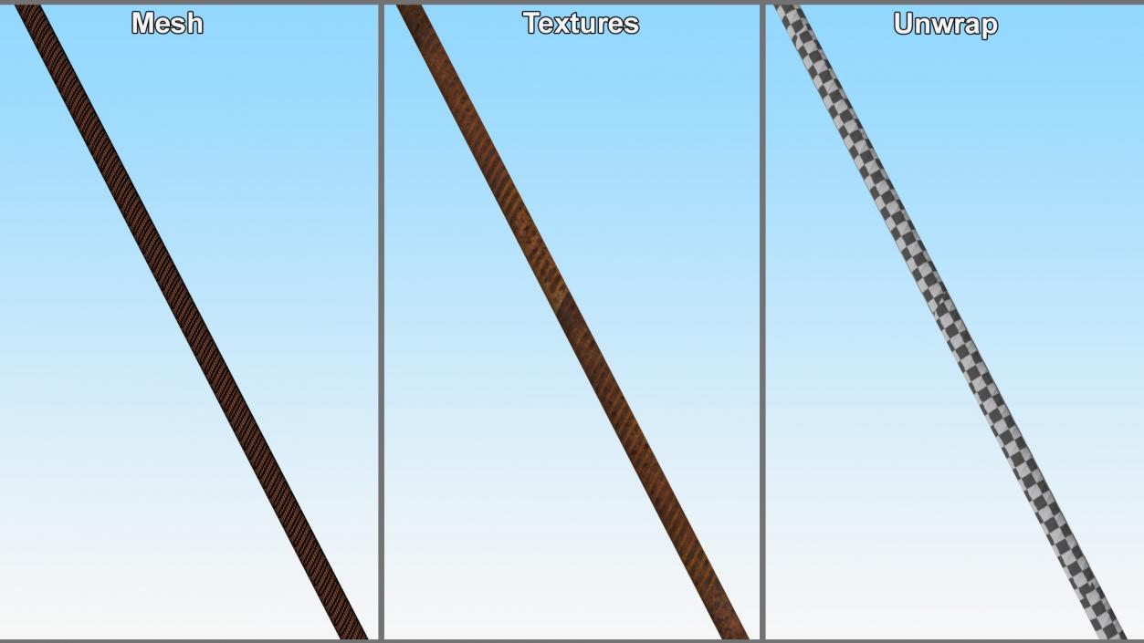 Rusty Reinforcing Steel Bar 3D