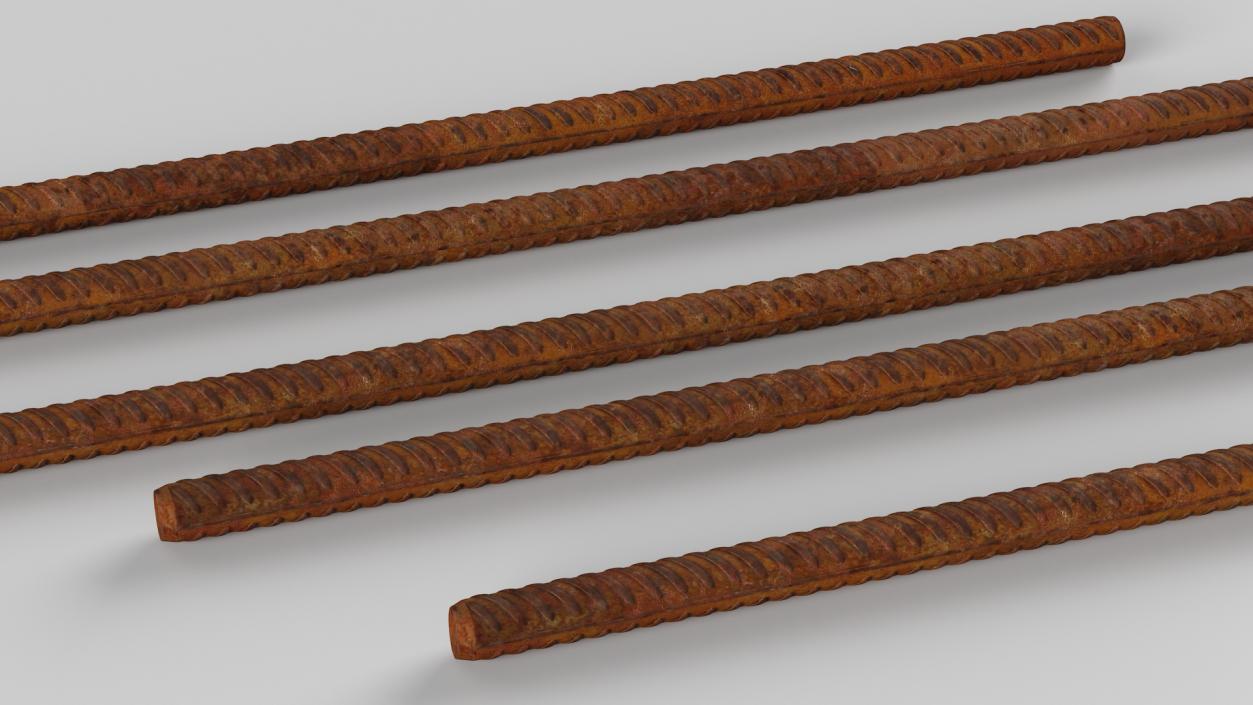 Rusty Reinforcing Steel Bar 3D