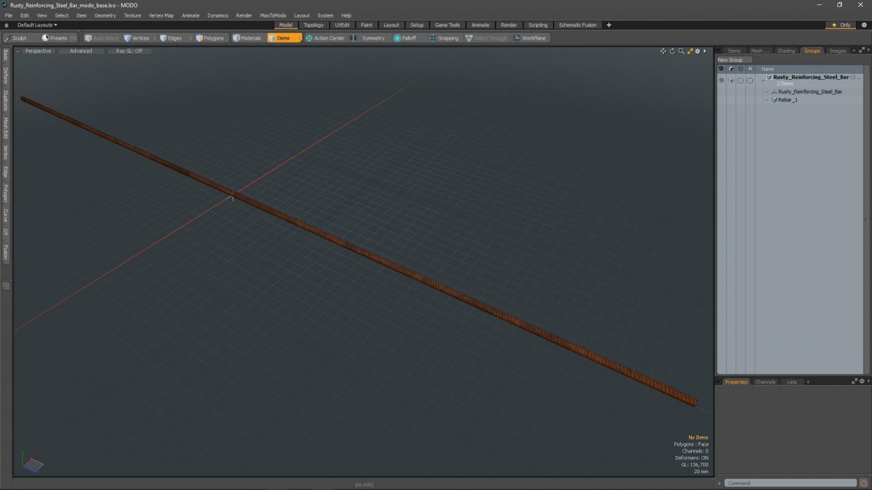 Rusty Reinforcing Steel Bar 3D