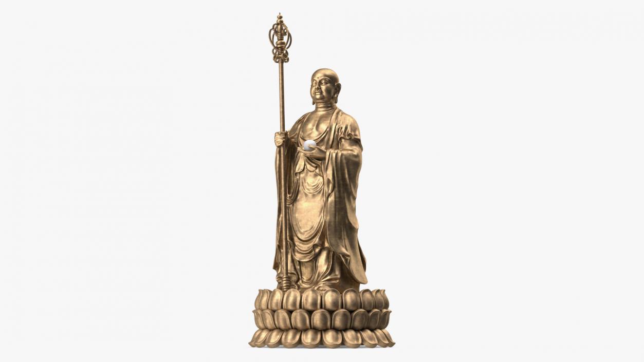 3D model Bronze Dizang Buddha Sculpture