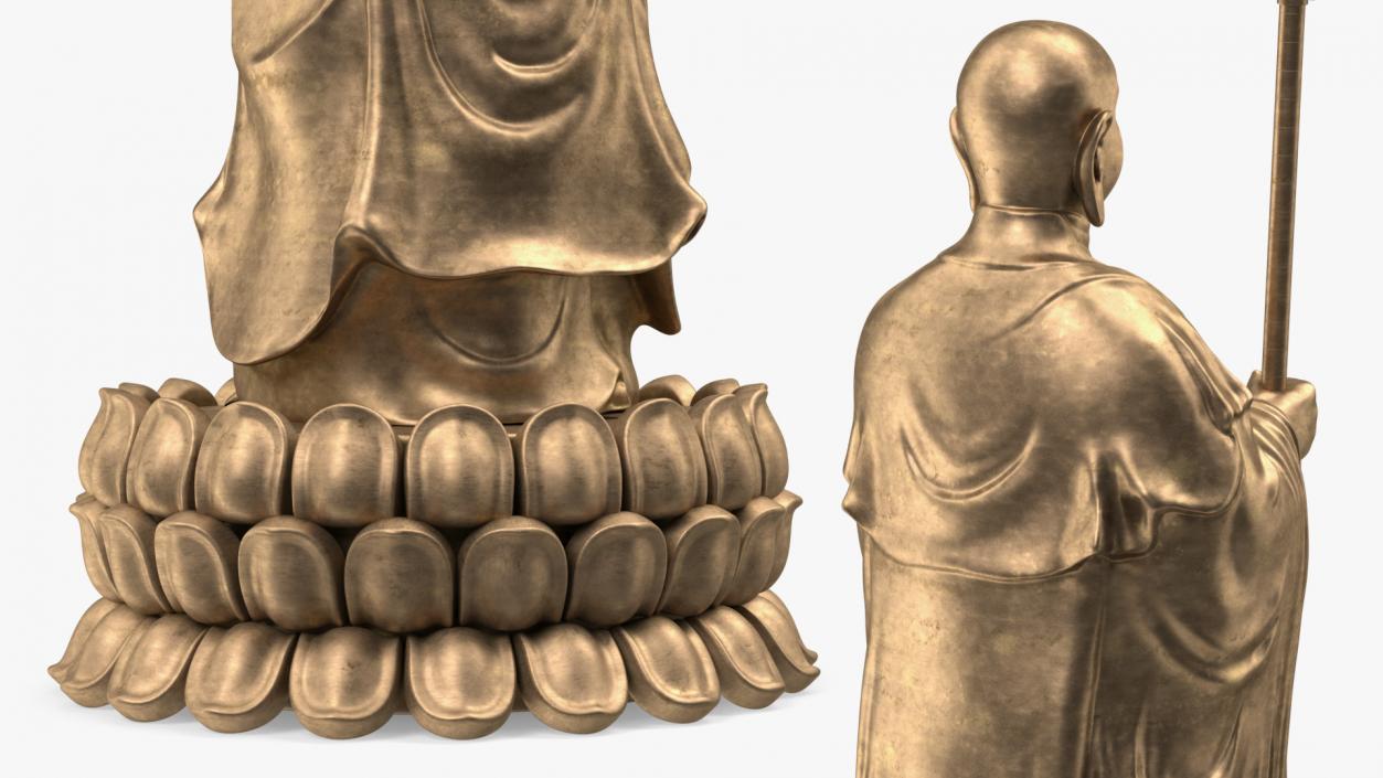 3D model Bronze Dizang Buddha Sculpture