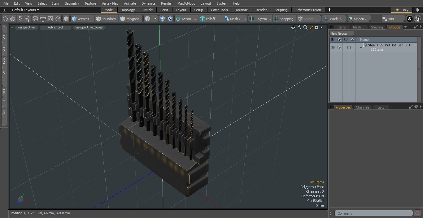 3D Steel HSS Drill Bit Set model