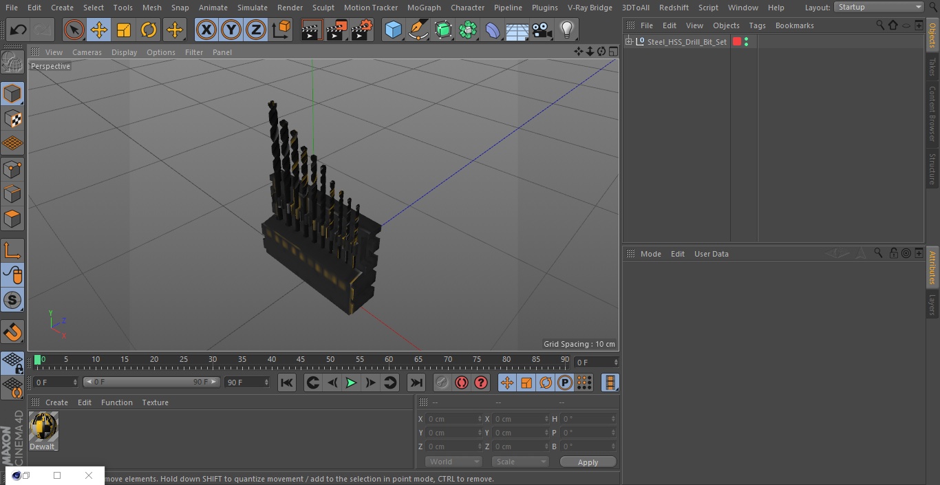 3D Steel HSS Drill Bit Set model