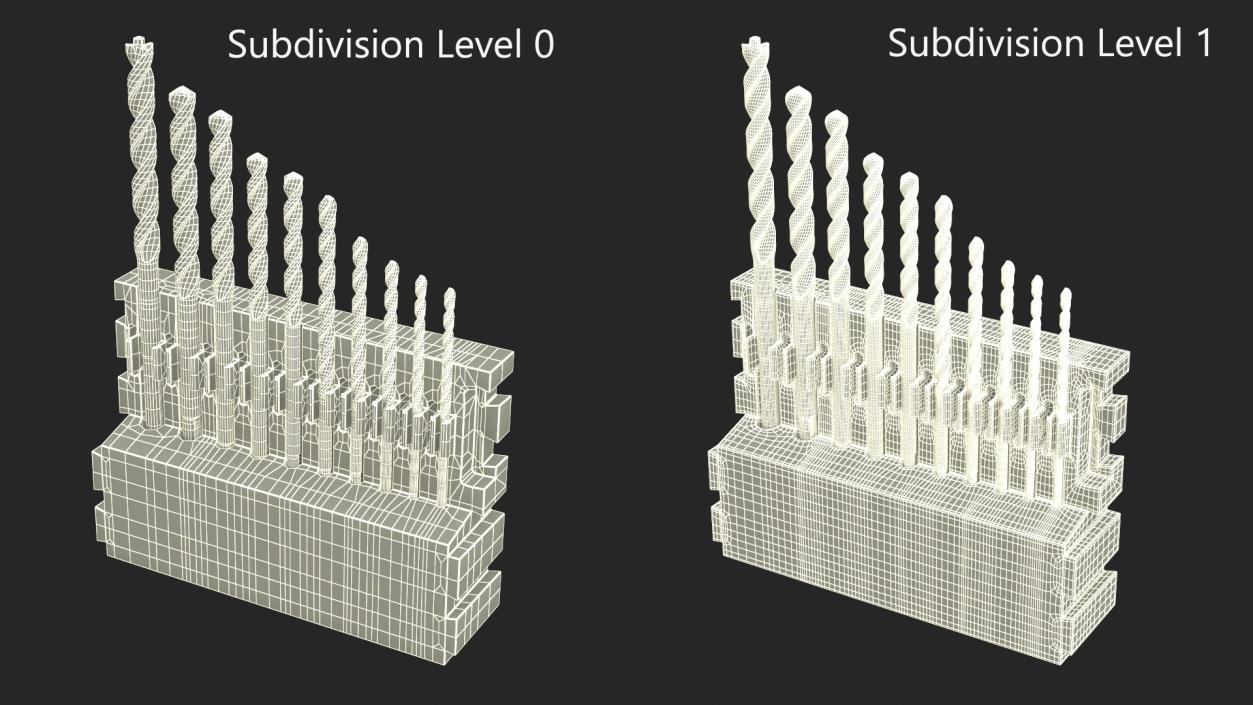 3D Steel HSS Drill Bit Set model