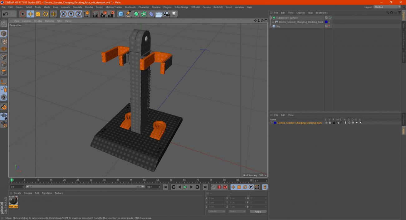 3D Electric Scooter Charging Docking Rack model