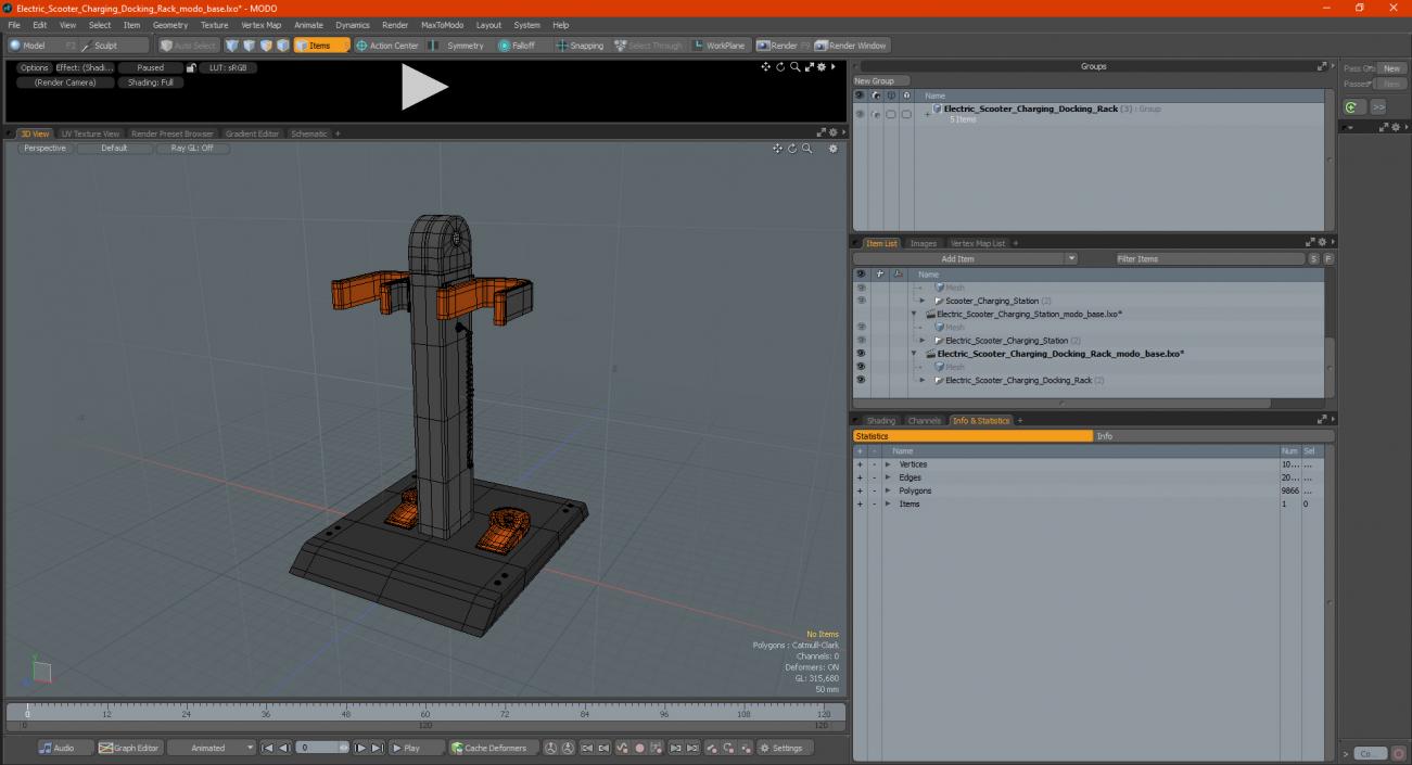 3D Electric Scooter Charging Docking Rack model