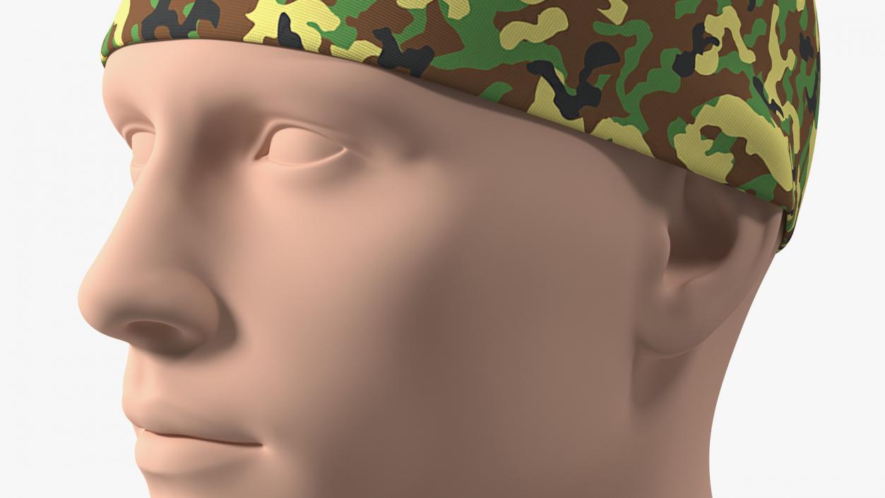 Neck Gaiter worn on Head Camo 3D model