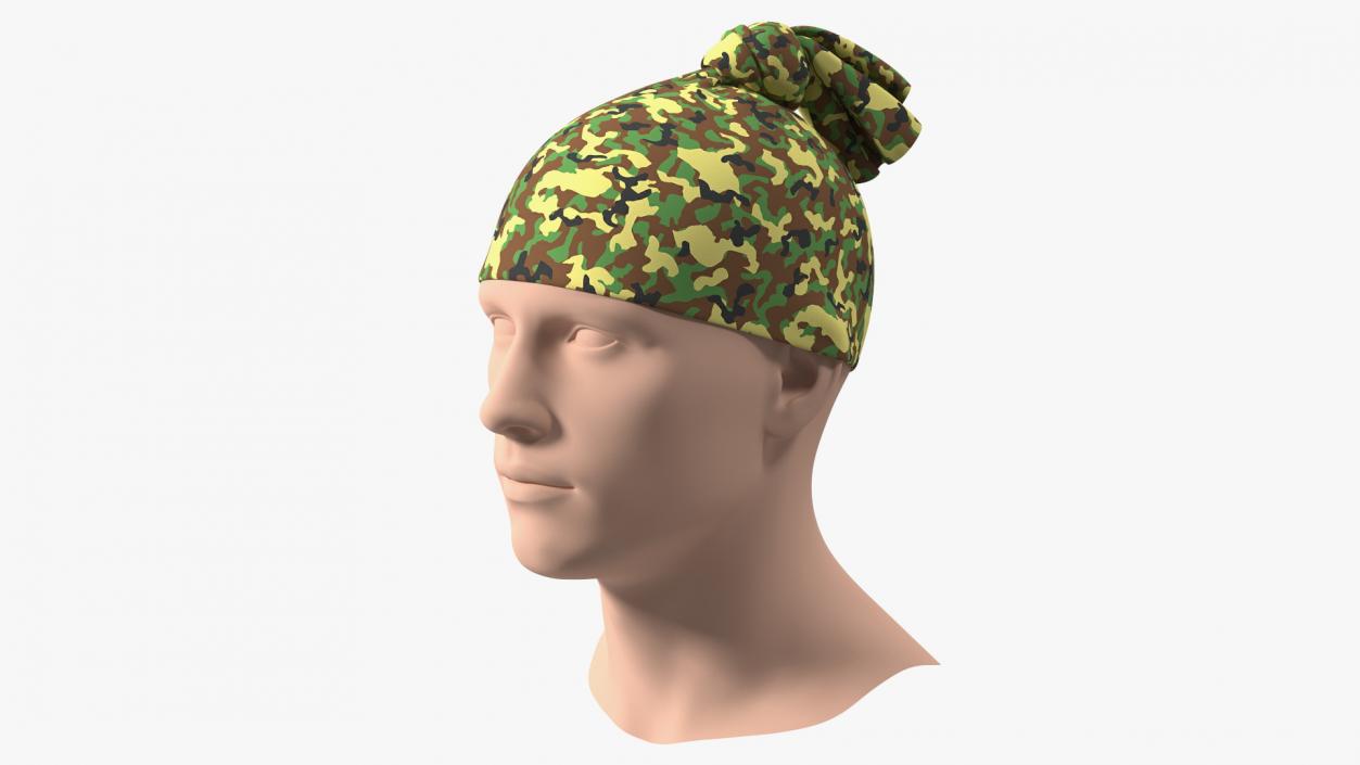 Neck Gaiter worn on Head Camo 3D model