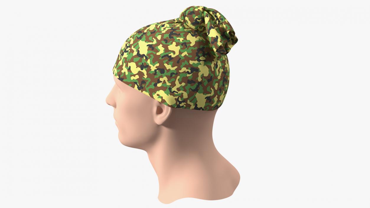 Neck Gaiter worn on Head Camo 3D model