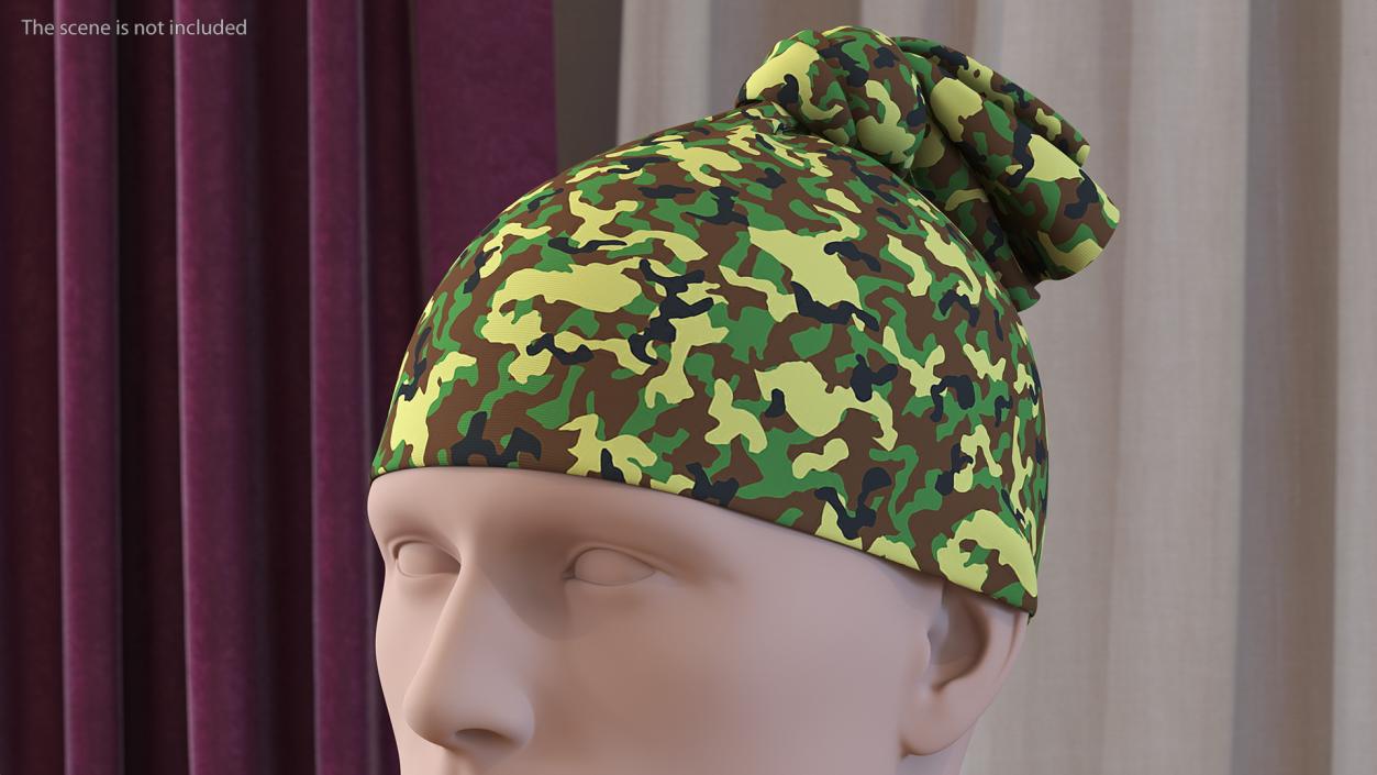 Neck Gaiter worn on Head Camo 3D model