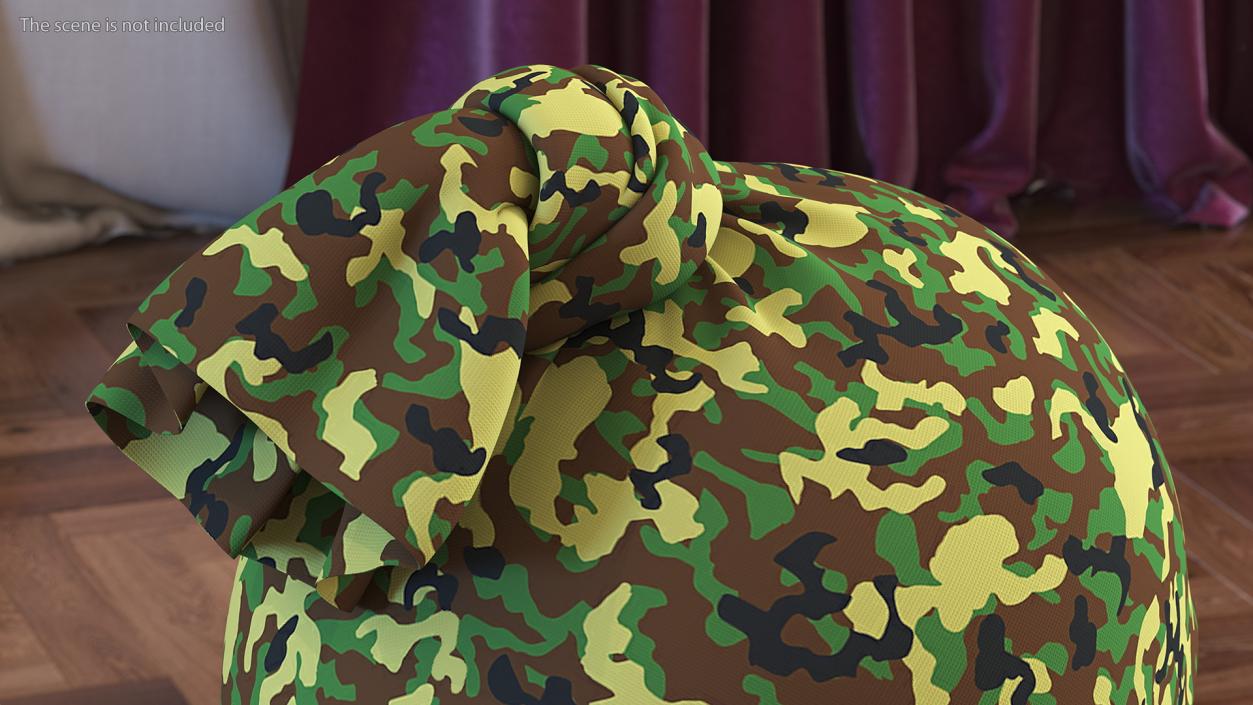 Neck Gaiter worn on Head Camo 3D model